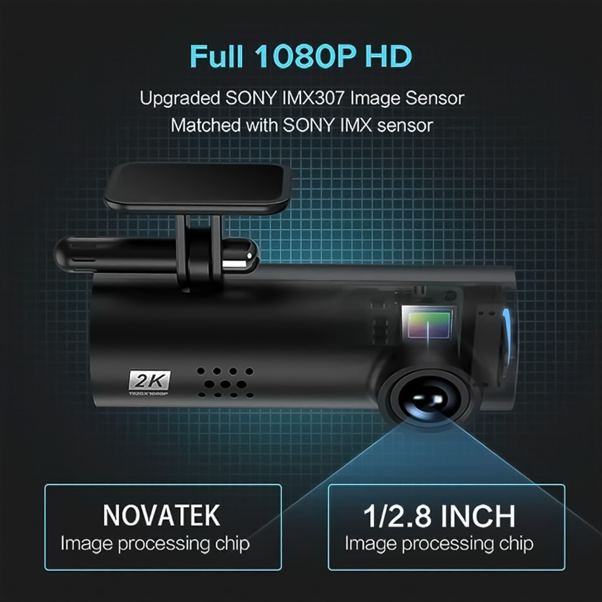 Dash Cam Camara Frontal Para Auto 2k Empotrable 1920x1080p-1