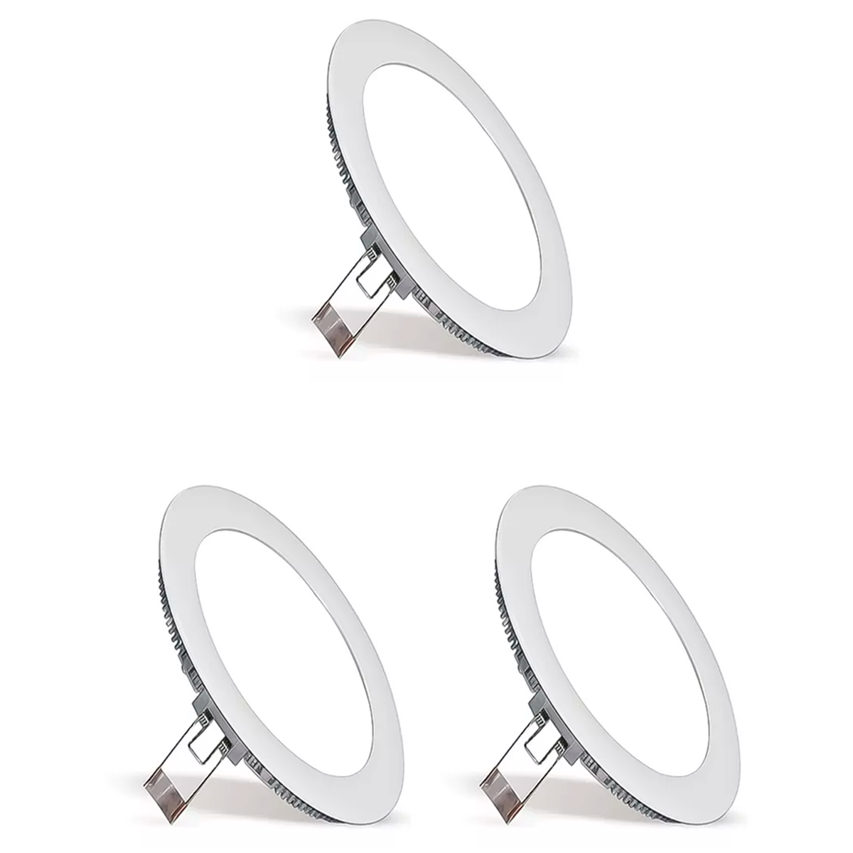 Pack 3 Foco Embutido Redondo 12w Luz Blanca fria Panel Led Plafon-0