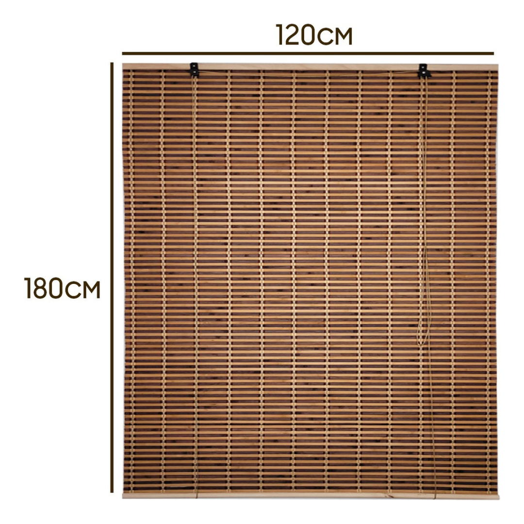 Cortina De Bambú Persiana Bicolor 120x180 Con Diseños Roller-2
