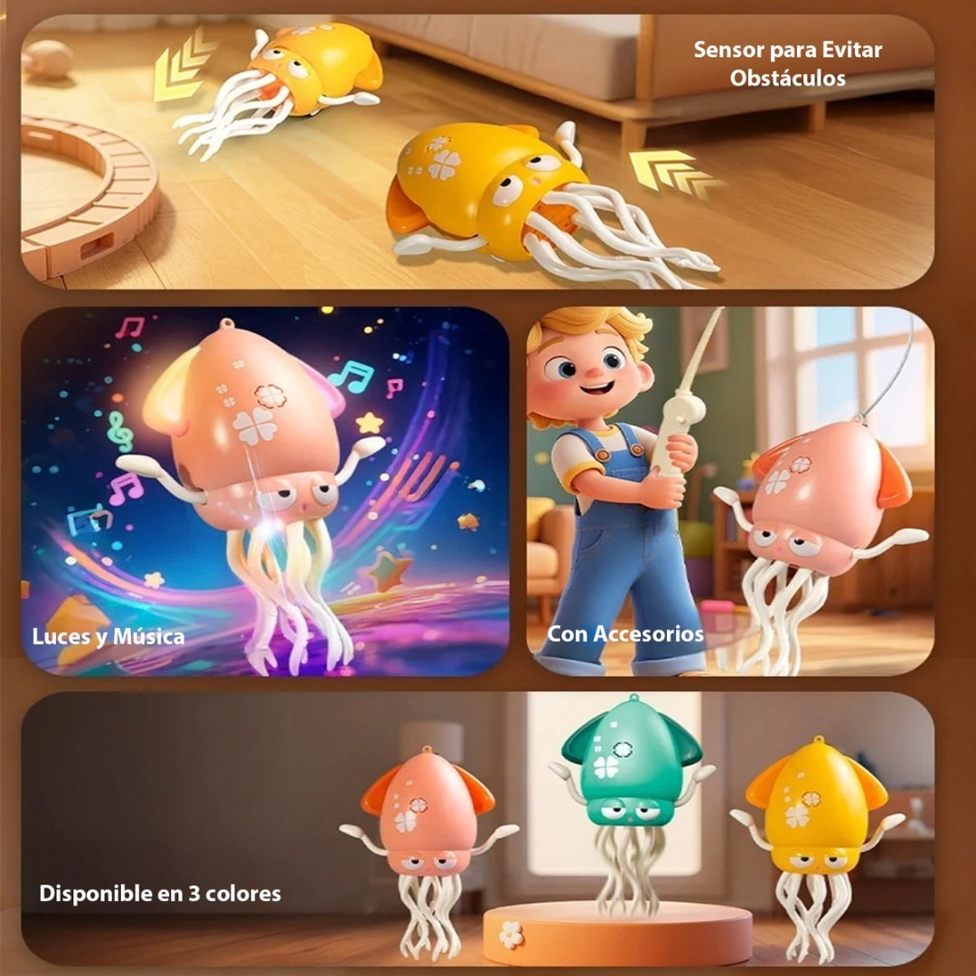 Juguete Pulpo Electrico Bailarin Luces Musica Recargable-5