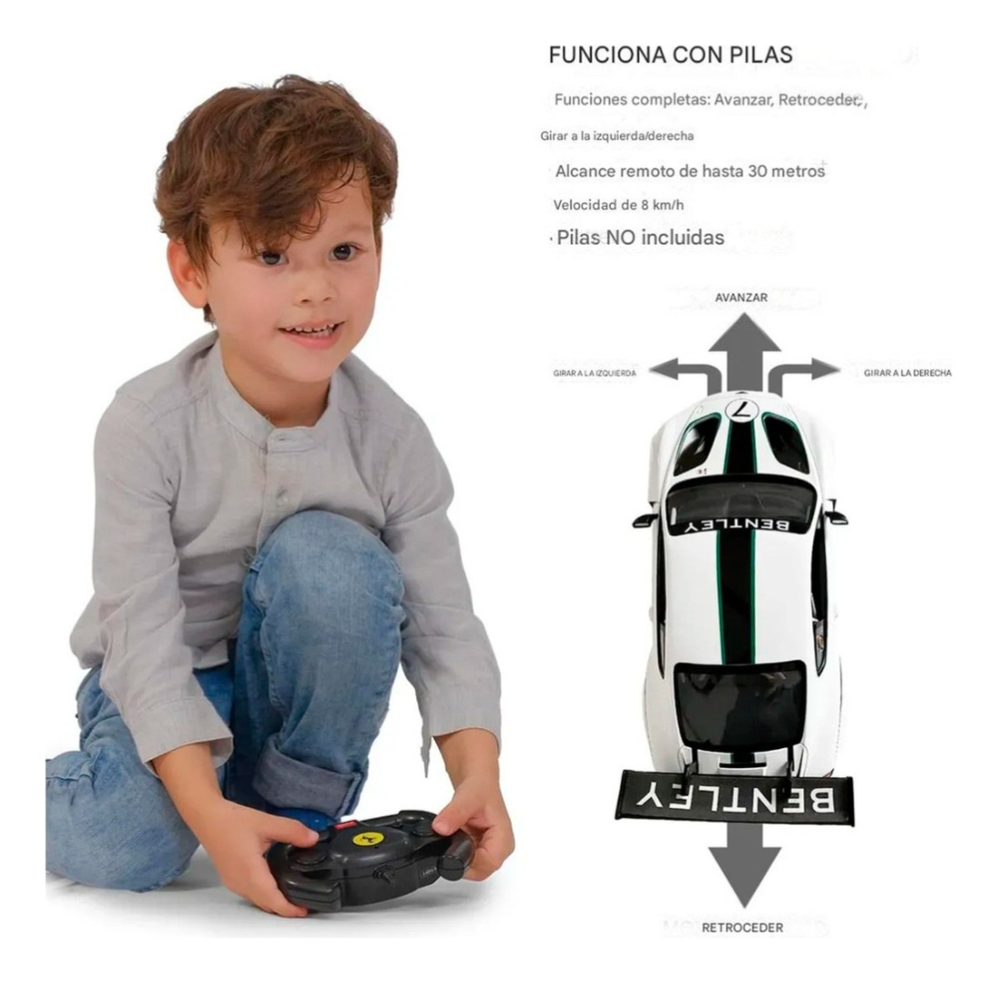 Auto Control Remoto Bentley Gt3 1:14 Luces Recargable 33 Cm.-7