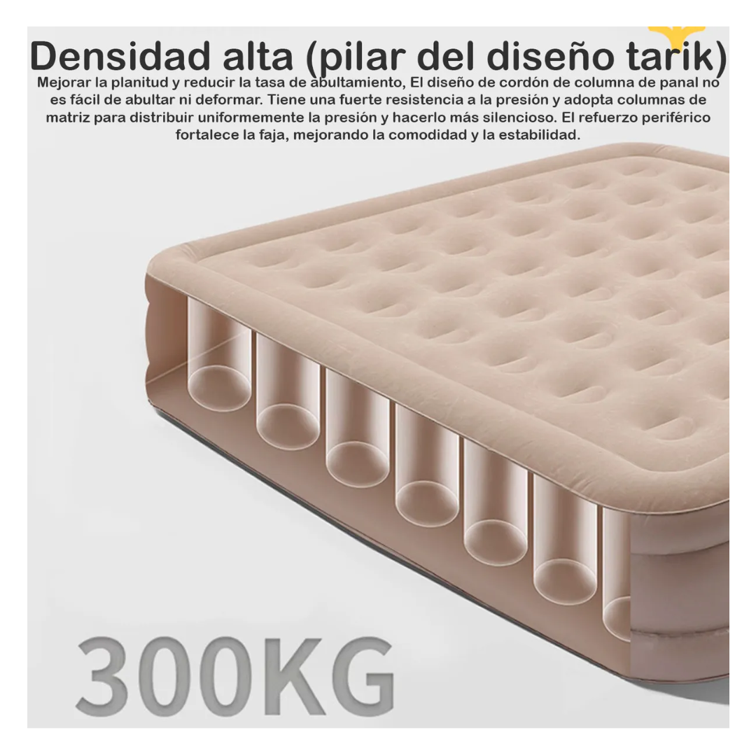 Colchon Inflable Bomba Recargable Cama 2 Plazas 45cm-3