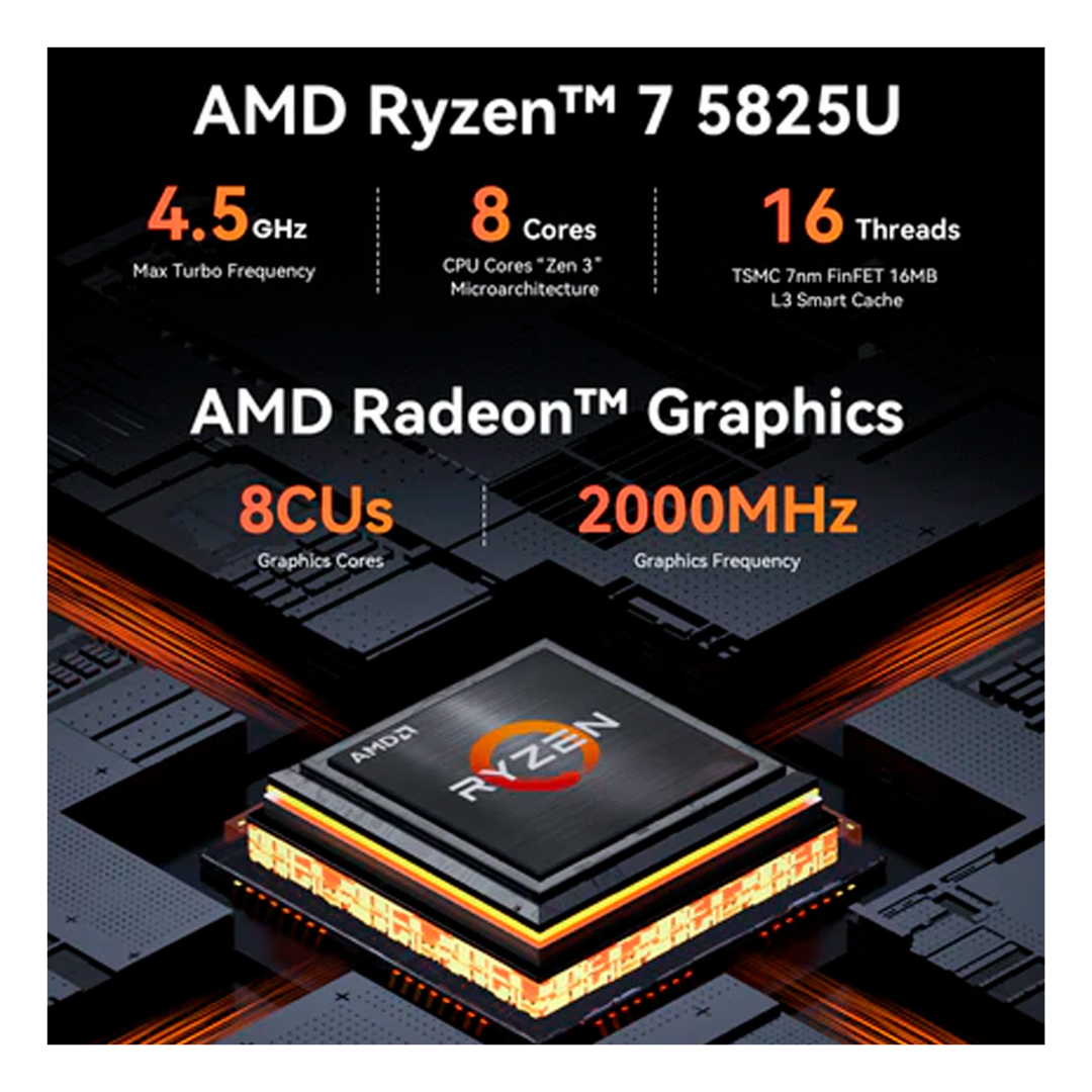 Mini Pc Beelink Eqr5 Amd Ryzen 7 5825u 16gb + 500gb M.2 Rade-1