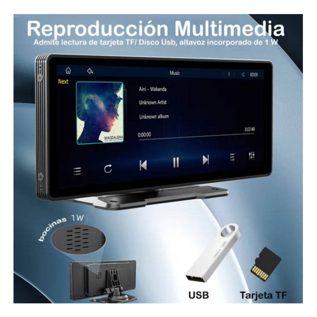 Pantalla Auto Radio Gps 10 Pulgadas Android Y Applecarplay Negro-2