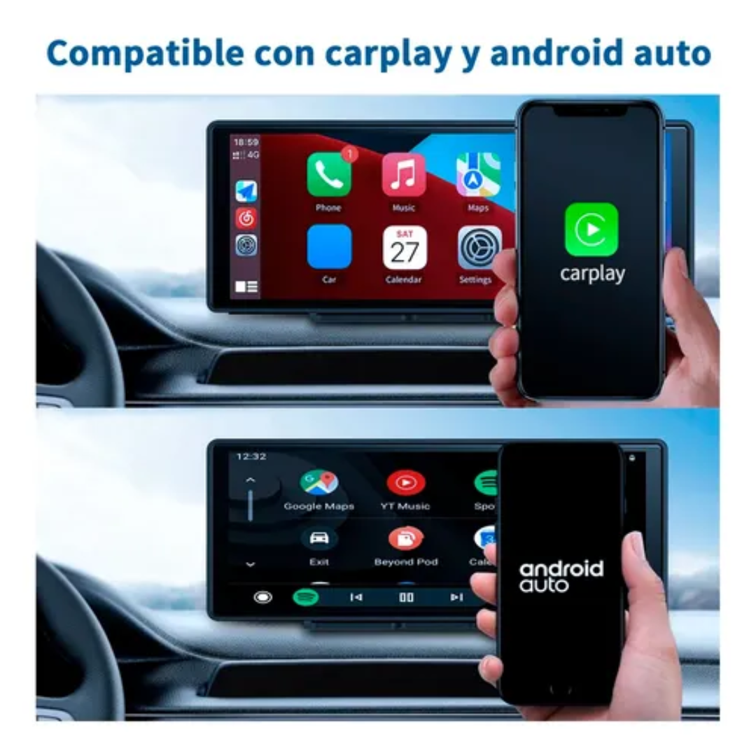 Pantalla Auto Radio Gps 10 Pulgadas Android Y Applecarplay Negro-5