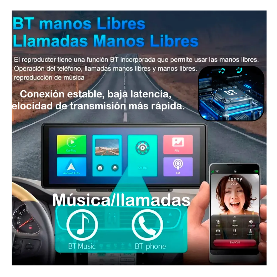 Pantalla Auto Radio Gps 10 Pulgadas Android Y Applecarplay Negro-7