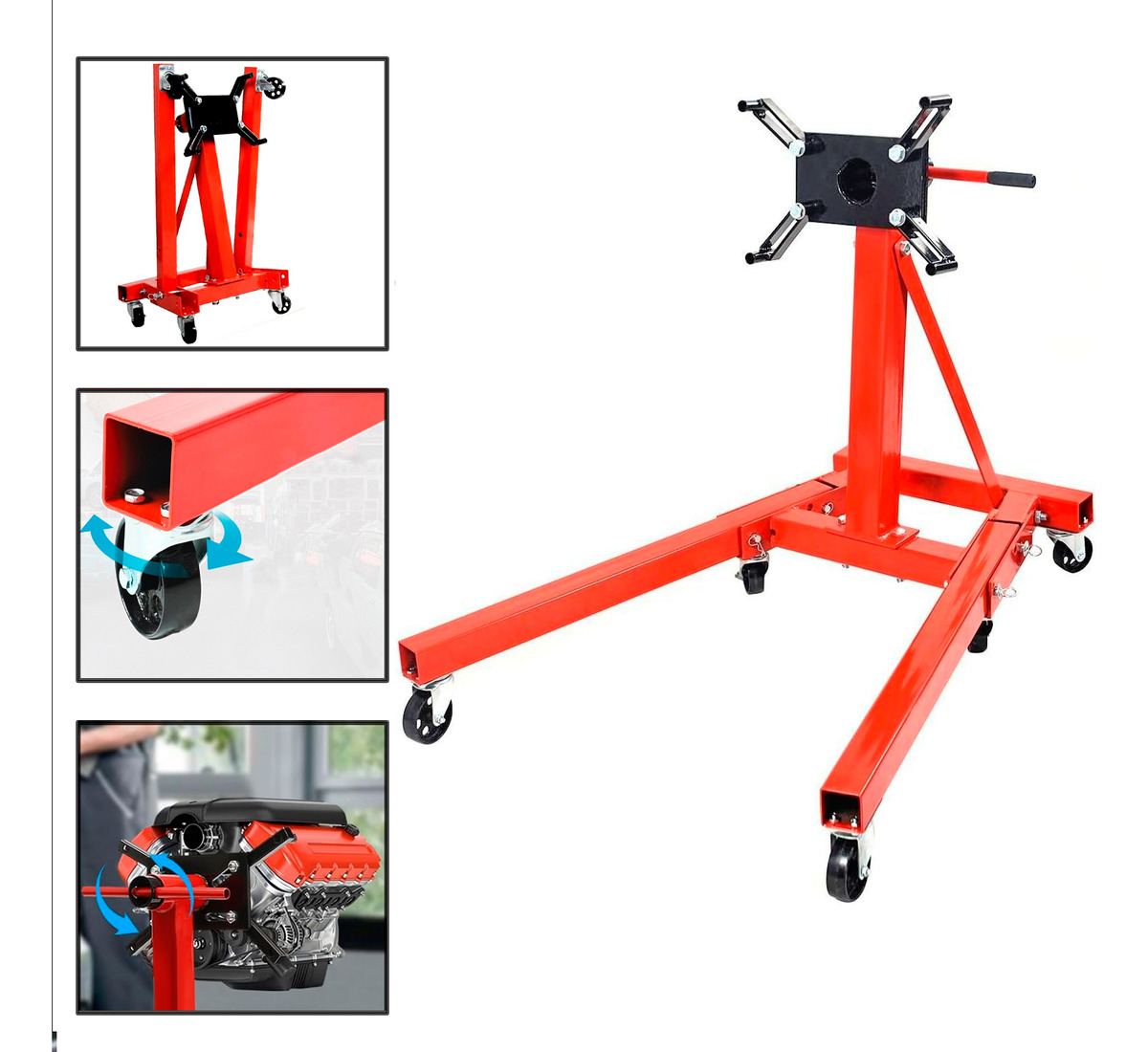 Soporte Multibanco Para Motores 1 Ton Tipo U 360° Plegable-0