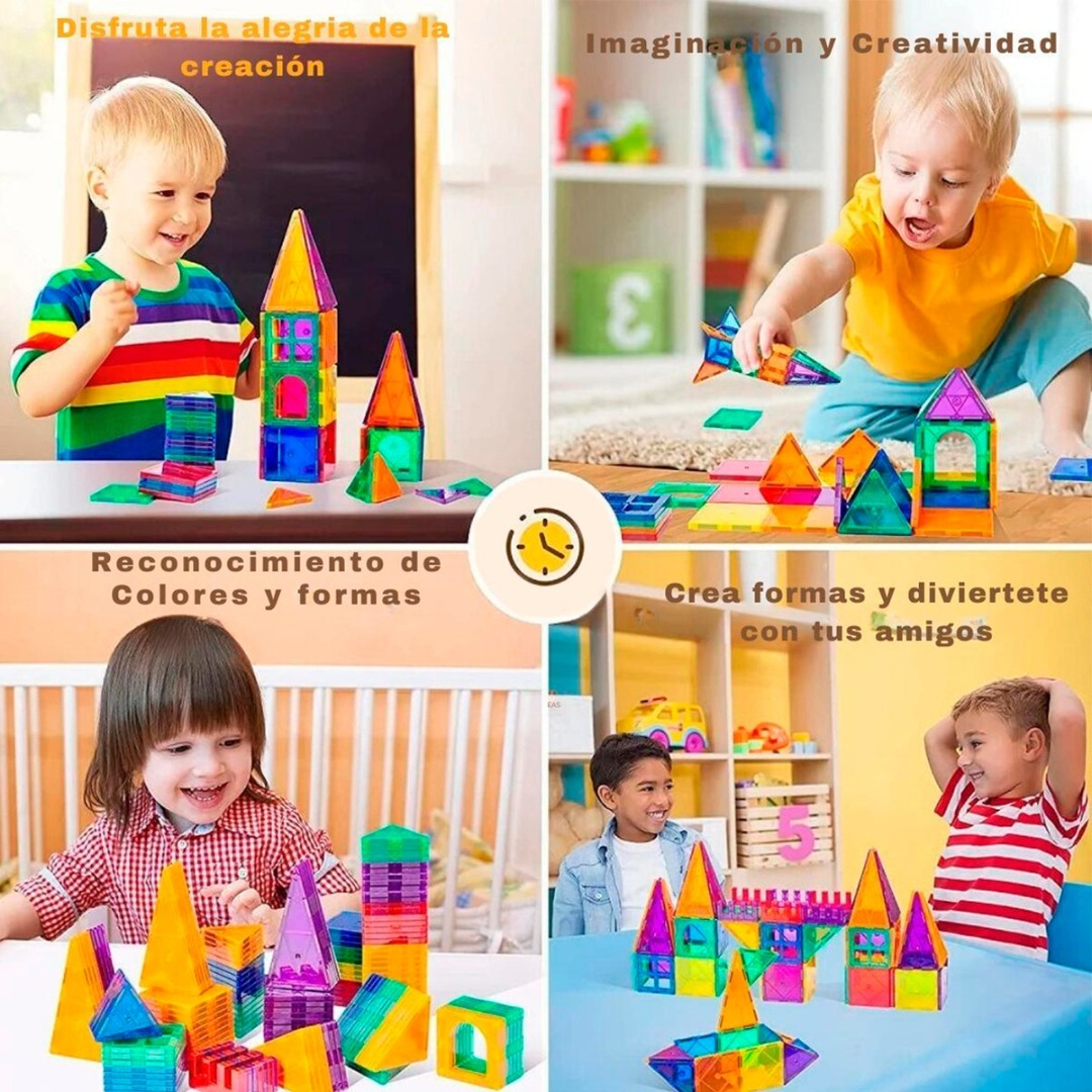 Bloques Magneticos Juego De Construccion 3-d  60 Translúcido-6