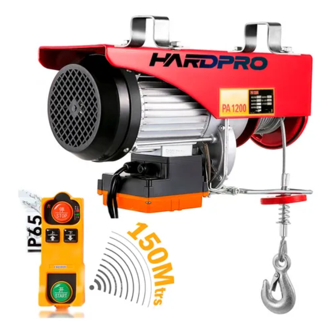 Tecle Eléctrico Inalámbrico 1200kg 12mtrs Cable Acero 1850w-0