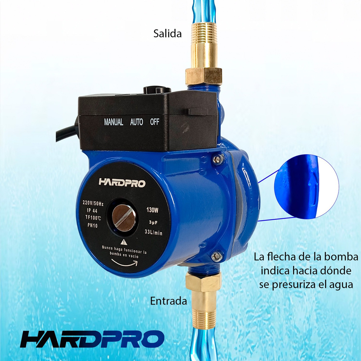 Bomba Presurizadora Agua Hardpro Calefont 33l/min 130w-2