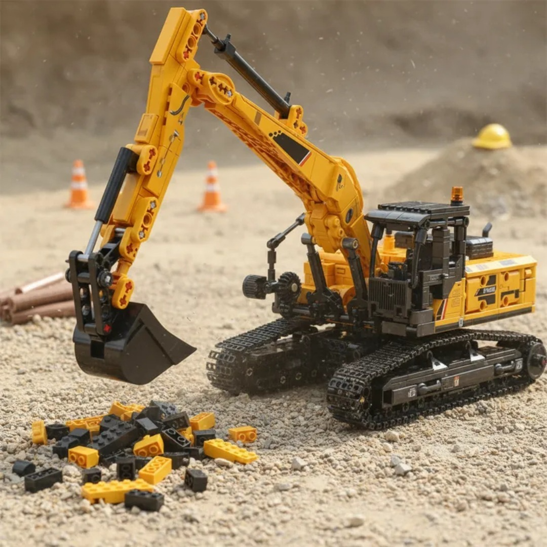 Juguete Armable De Excavadora 1022 Pzs Didáctico Escala 1:26-5