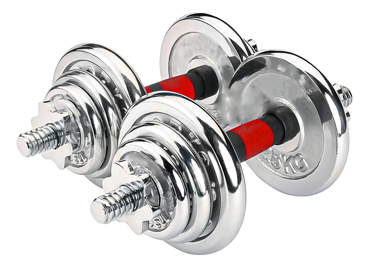 Set Mancuernas Cromado Ajustables 30 Kg Con Maletín-3