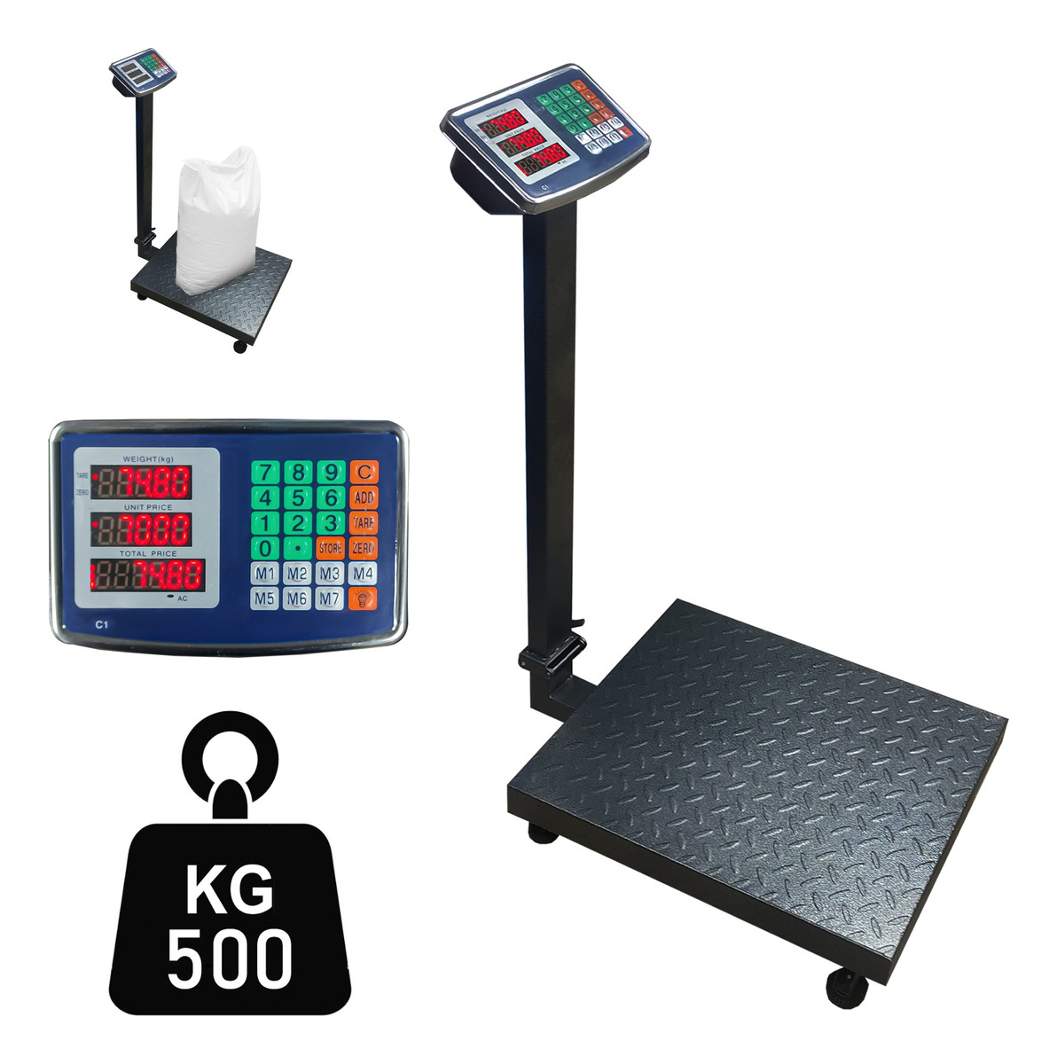 Balanza Industrial Pesa Digital 500 Kg Recargable Con Brazo-2