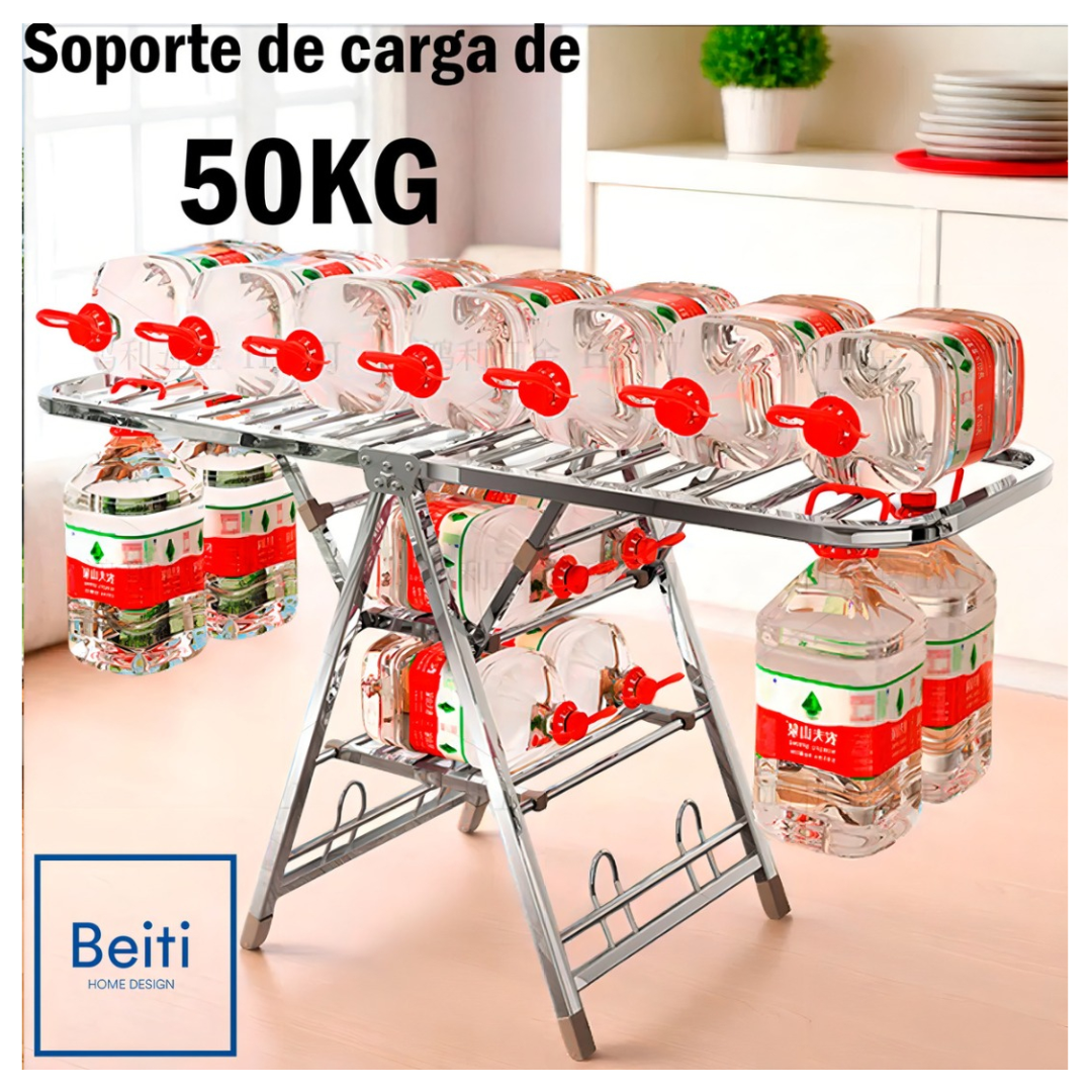 Tendedero De 180cm 50kg Plegable Con Rueda Y Porta Ganchos-3