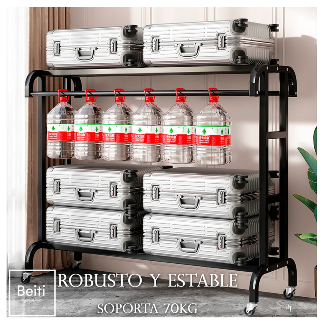 Perchero Organizador Metalico Doble Con Ruedas 120cm Ropa-3