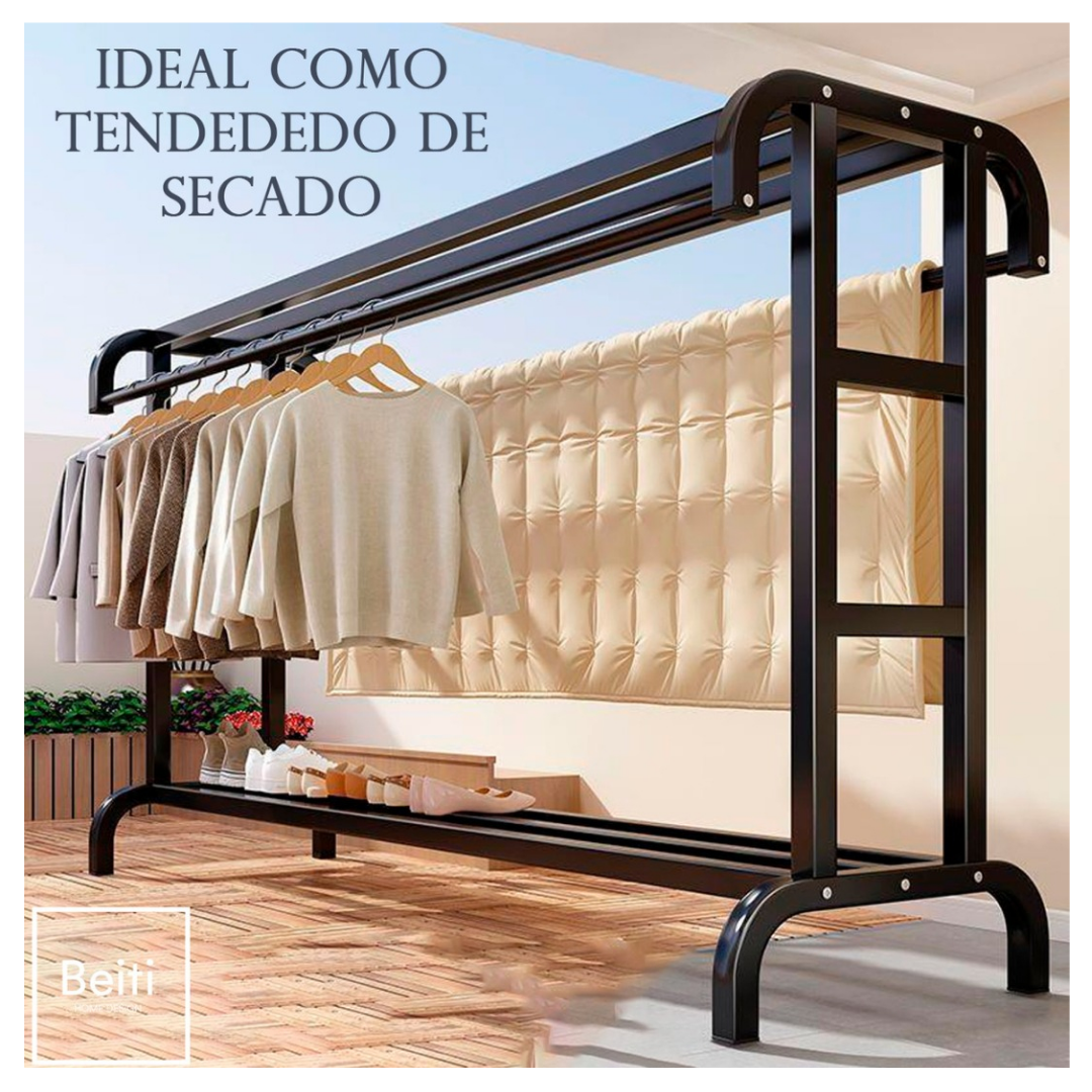 Perchero Organizador Metalico Doble Con Ruedas 120cm Ropa-7