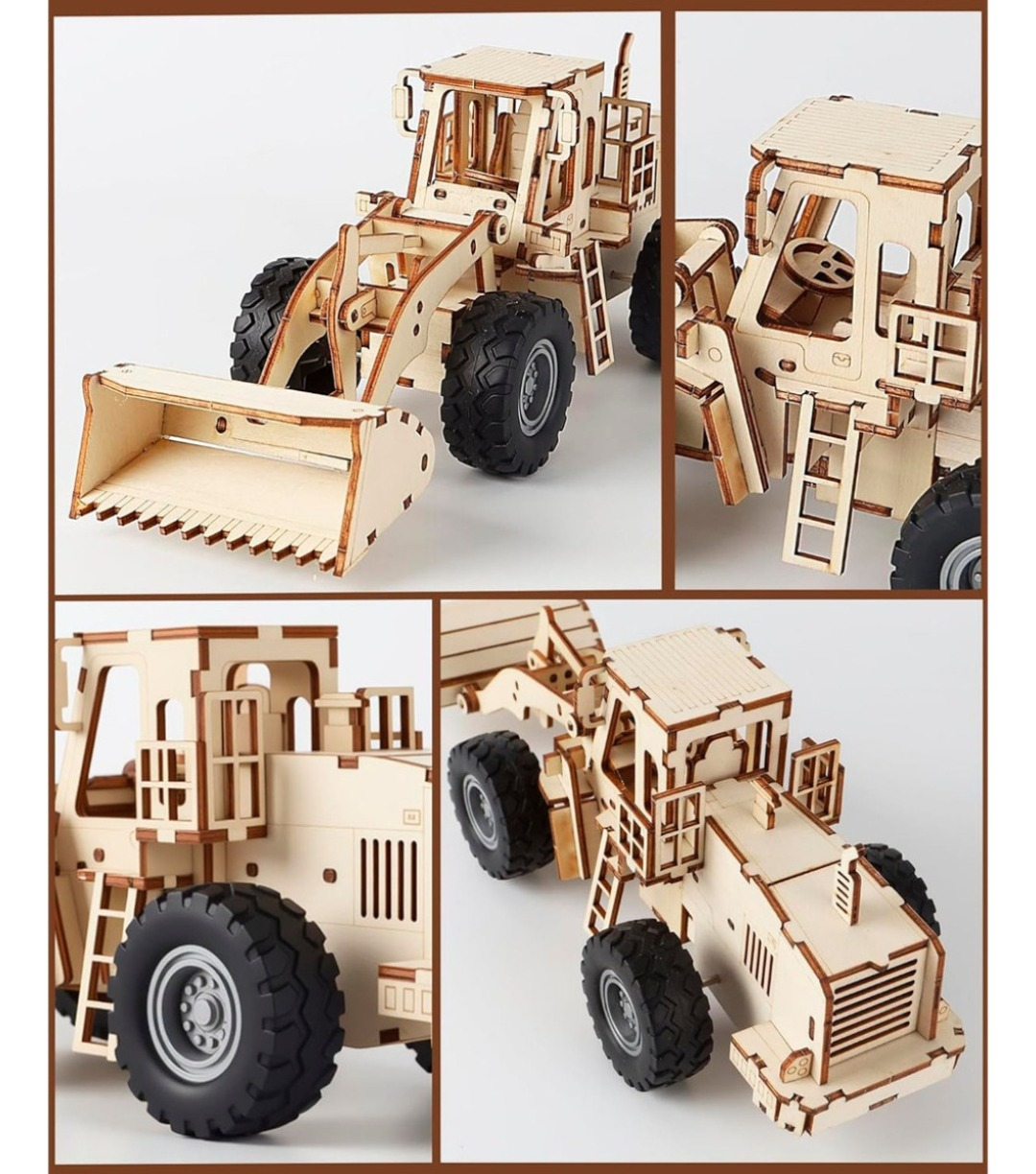 Puzzle 3d Madera Tractor Construcción Armable 106p Didáctico-5