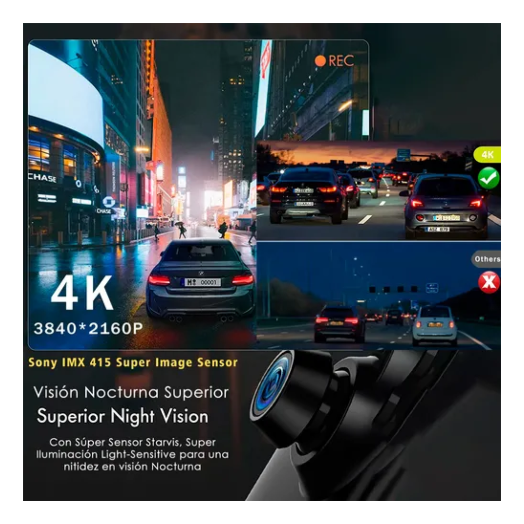 Retrovisor Cámara Auto Pantalla Completa 4k Android Auto Cp-5