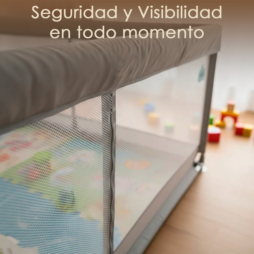 Corral Infantil Bebe Malla Y Tela Con Pelotas 180x200cm-6