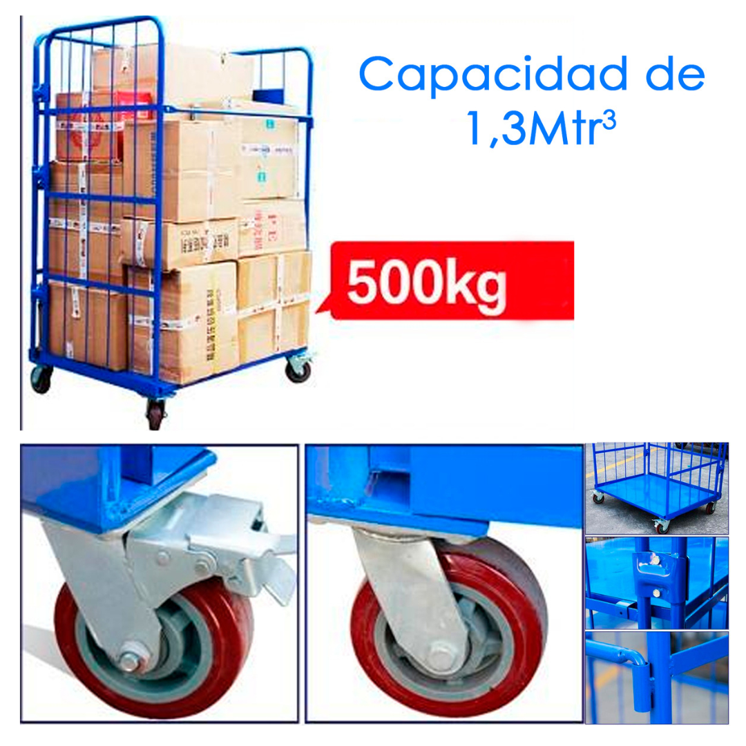 Carro Picking Para Bodega Plegable Acero 500kg-4