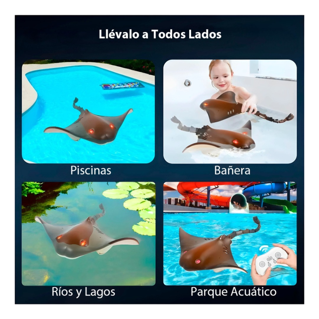 Juguete A Control Remoto Mantarraya Acuático Recargable 35cm-5