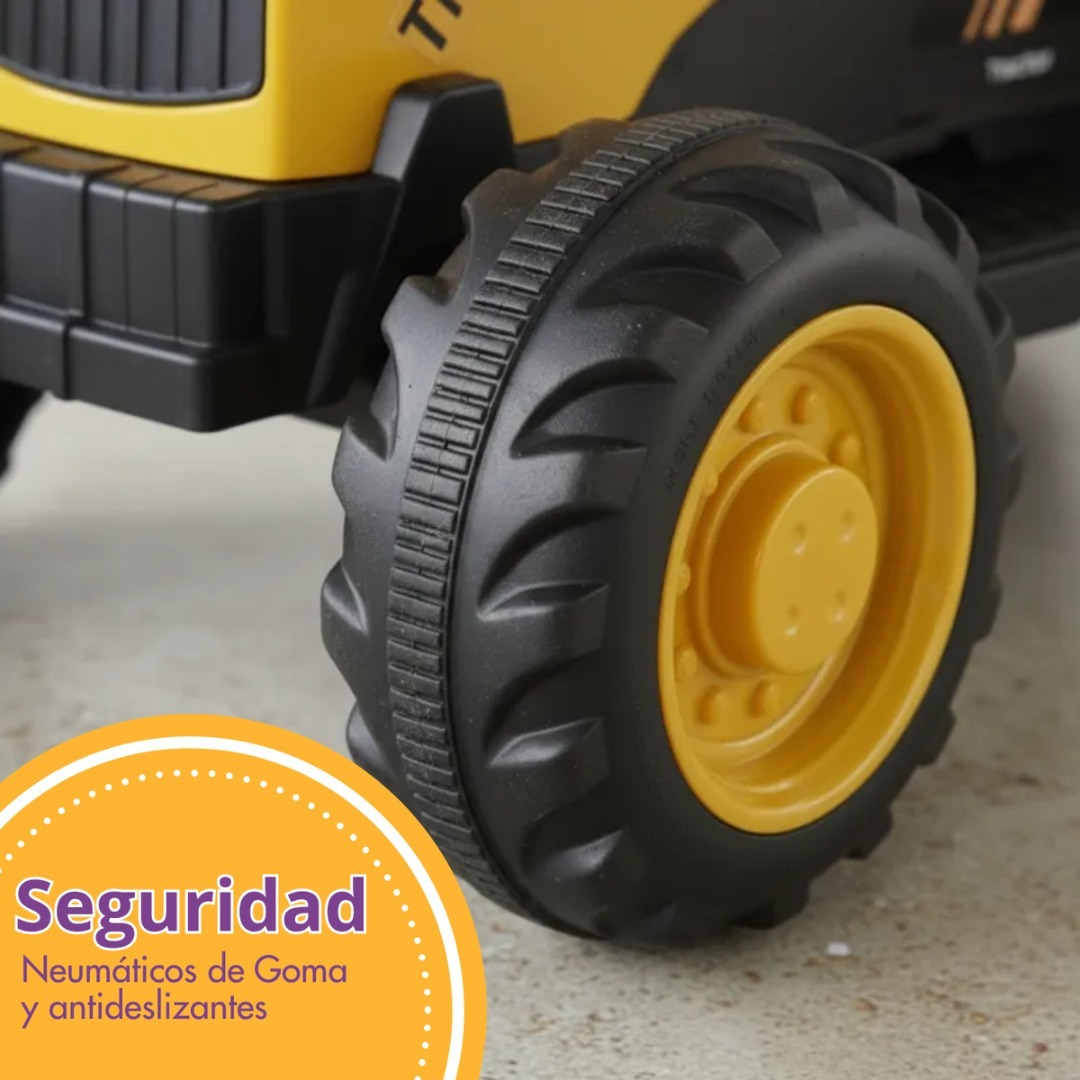 Auto Electrico Montable Niños Excavadora Remolque Bateria-4