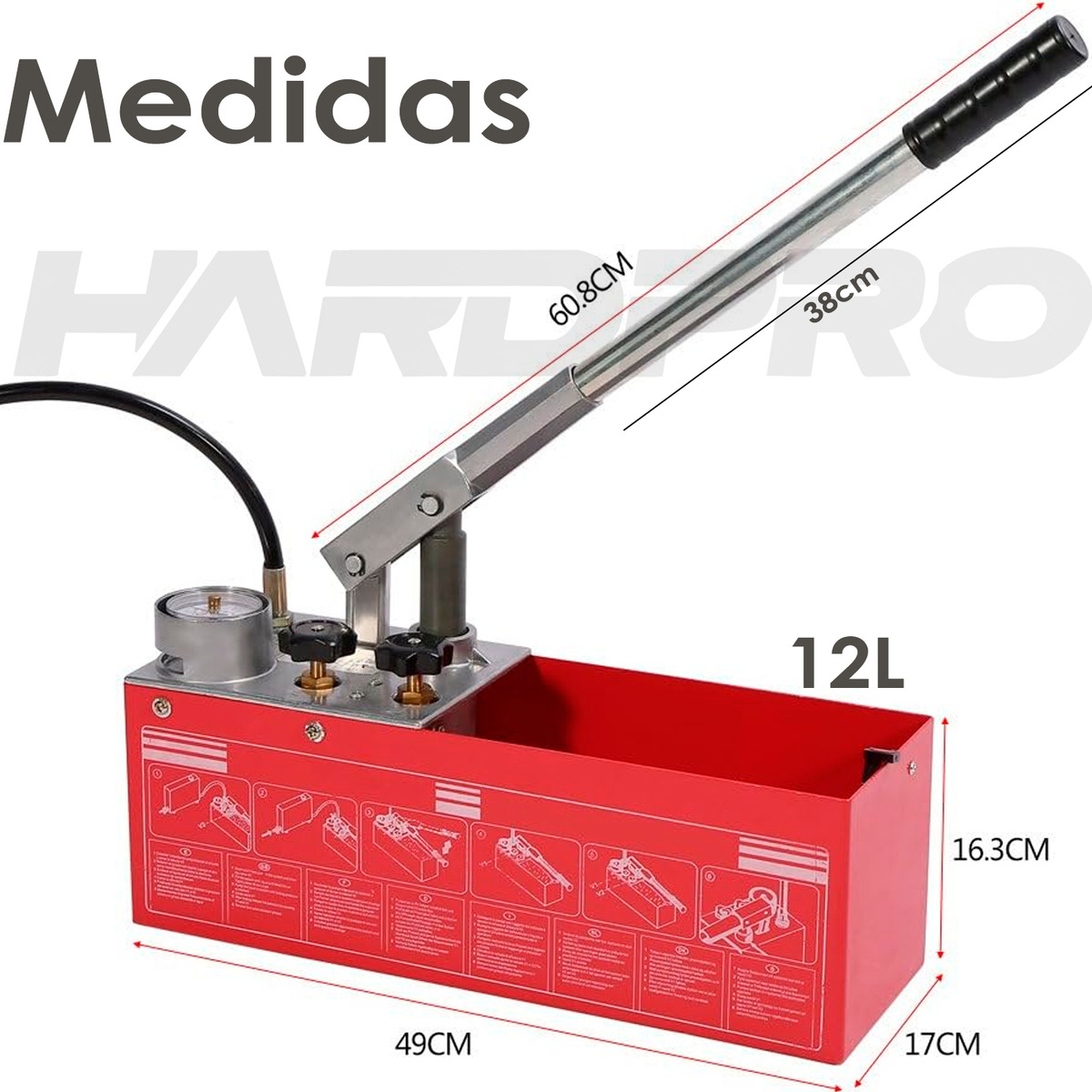 Bomba Manual Prueba De Presion Hidraulica 0-60bar 860psi 6mp-1