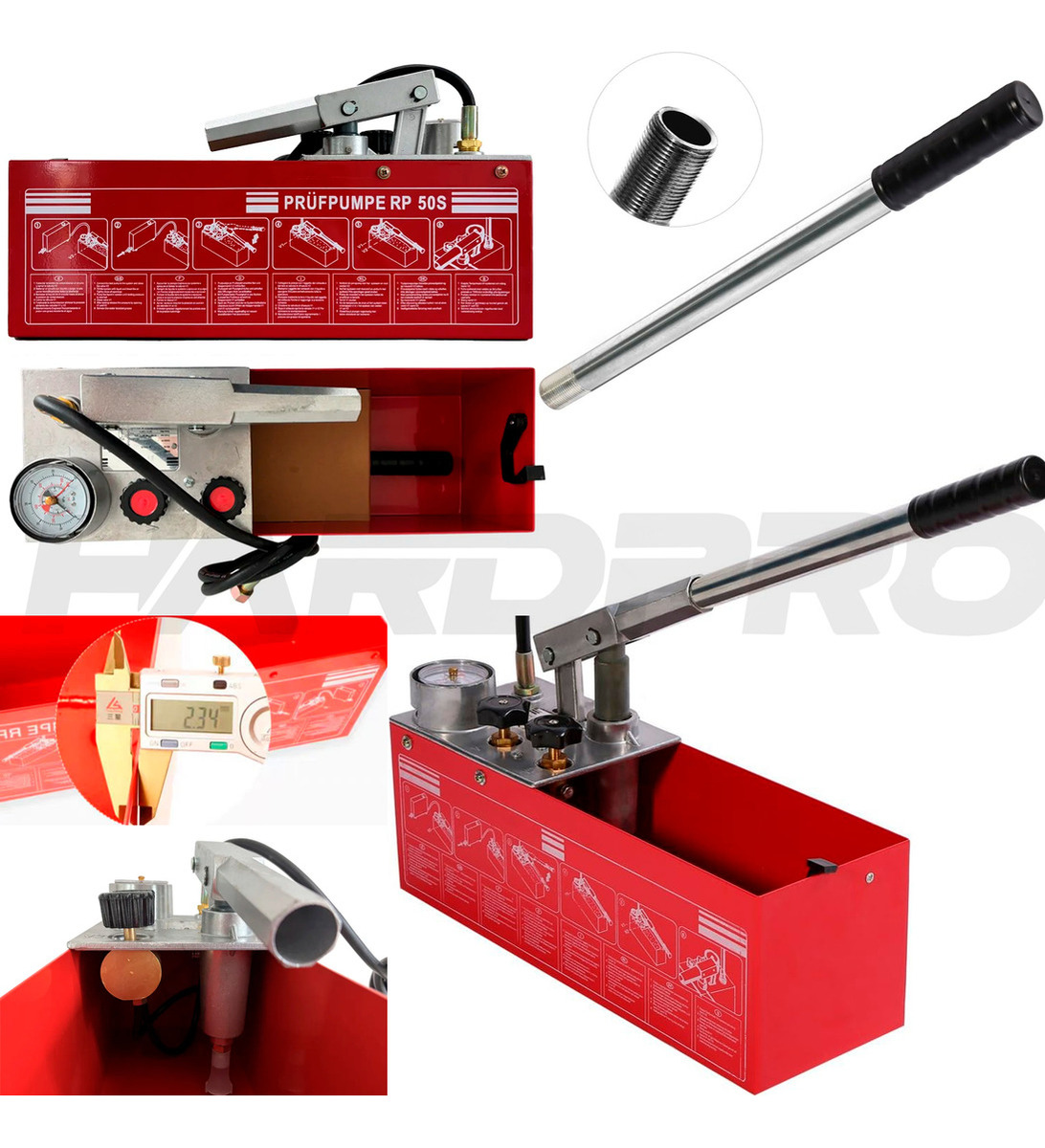 Bomba Manual Prueba De Presion Hidraulica 0-60bar 860psi 6mp-6
