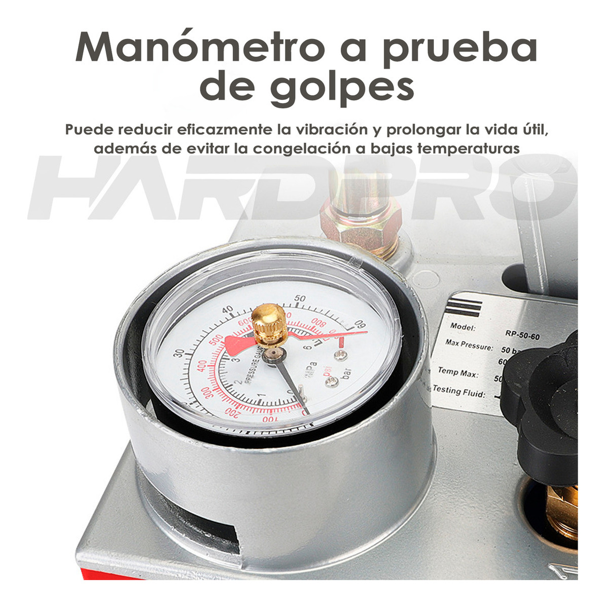 Bomba Manual Prueba De Presion Hidraulica 0-60bar 860psi 6mp-7