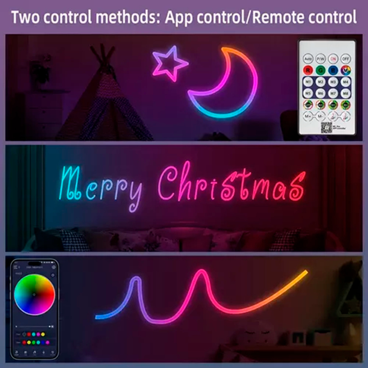 Tira Luz Led 10mts Rgb Con Bluetooth Neon Flex Control Usb-4