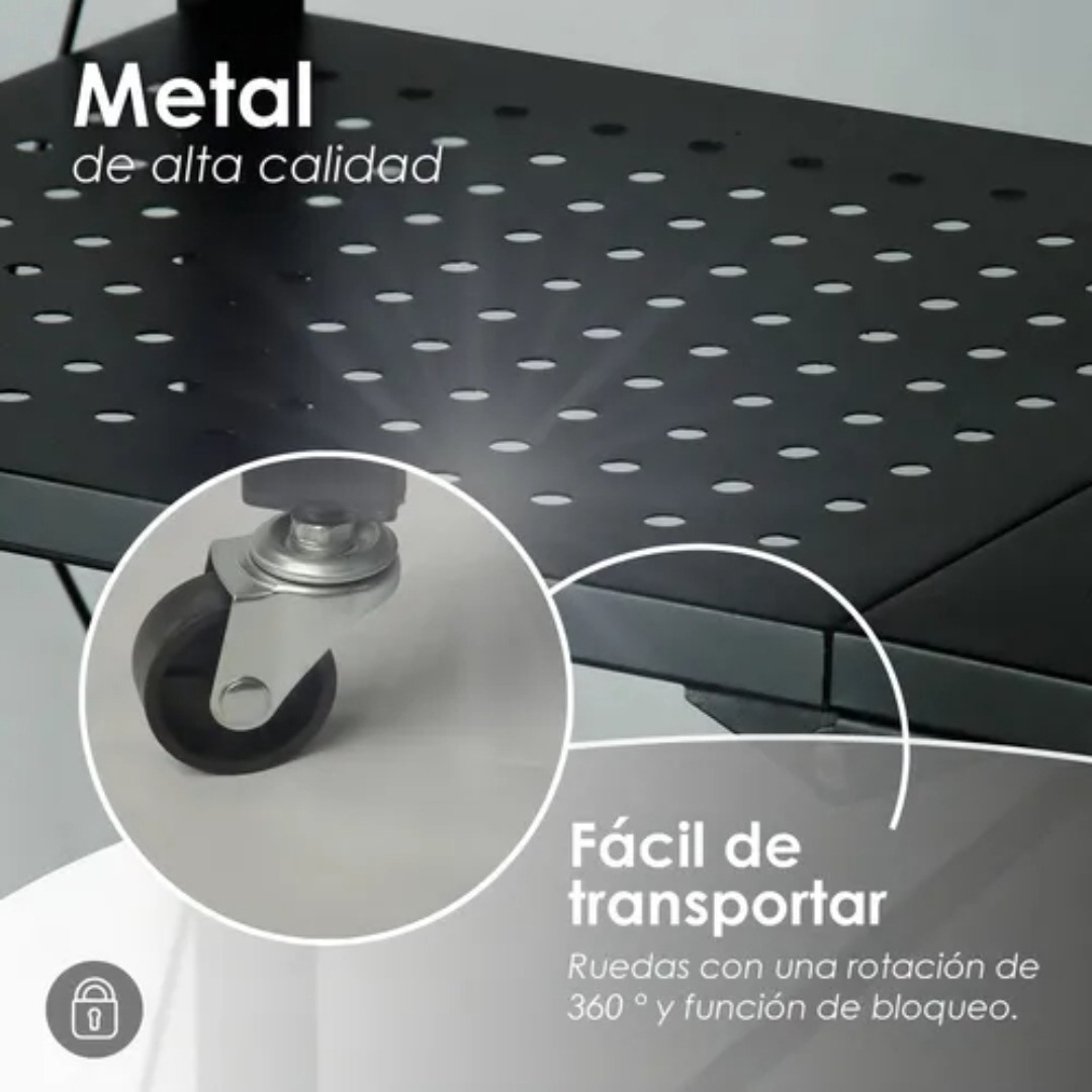 Carro Organizador Estante Plegable 4 Niveles Ruedas Cocina-2