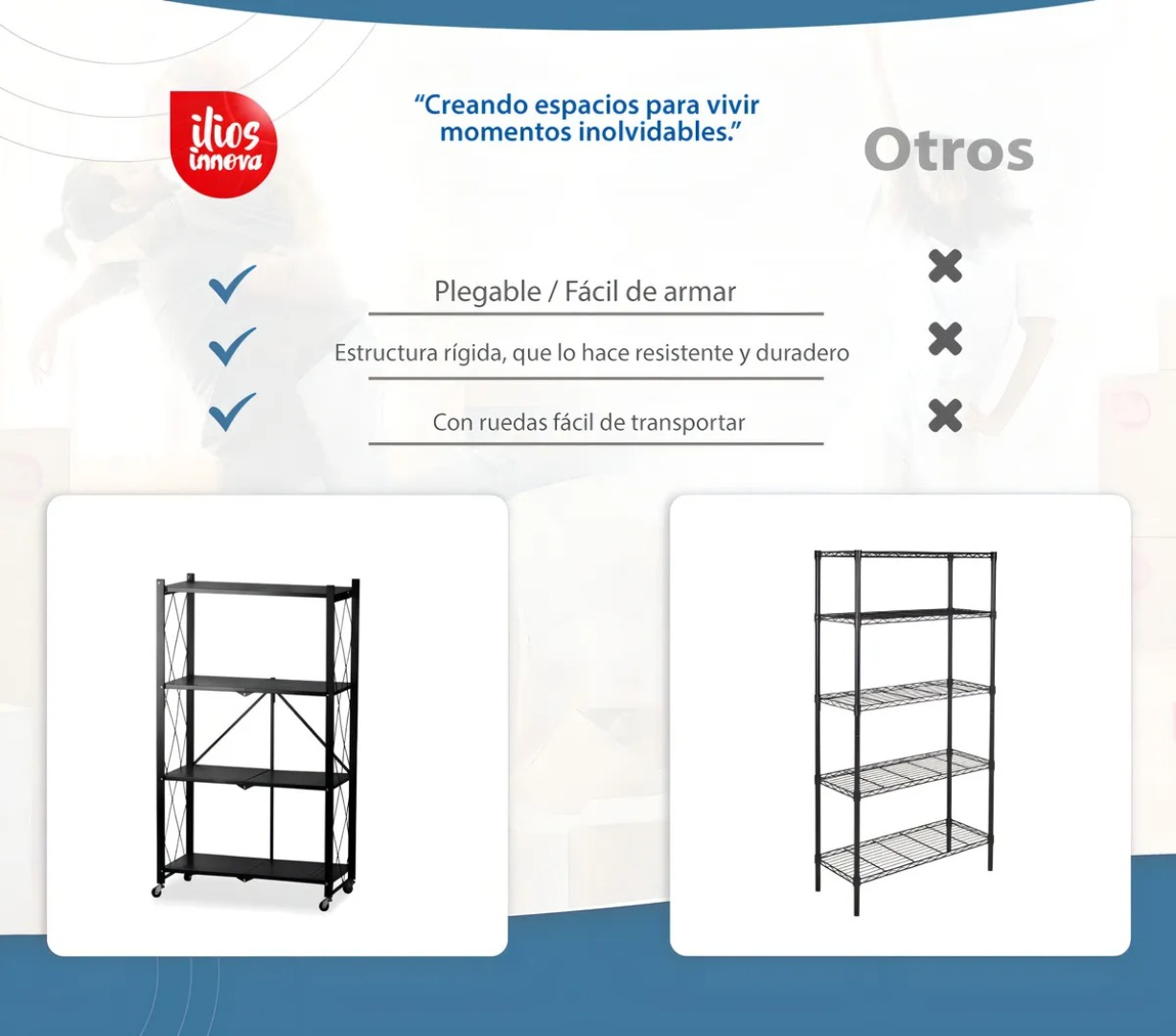 Carro Organizador Estante Plegable 4 Niveles Ruedas Cocina-5