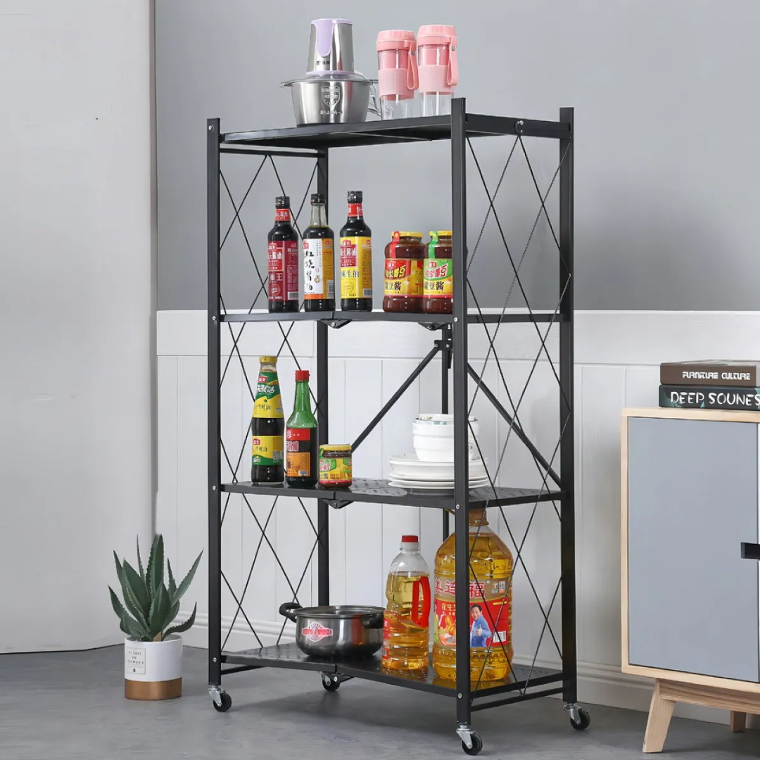 Carro Organizador Estante Plegable 4 Niveles Ruedas Cocina-6