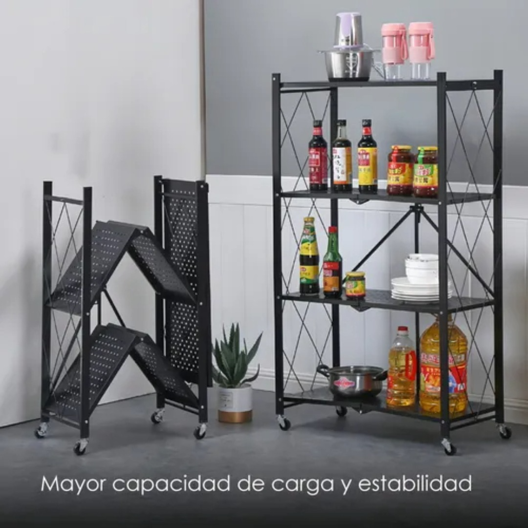 Carro Organizador Estante Plegable 4 Niveles Ruedas Cocina-7