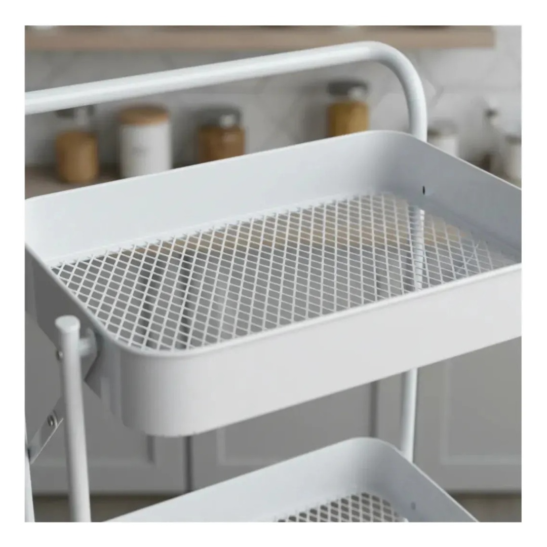 Carro Plegable Carrito Organizador Estante Con Rueda Multi-3