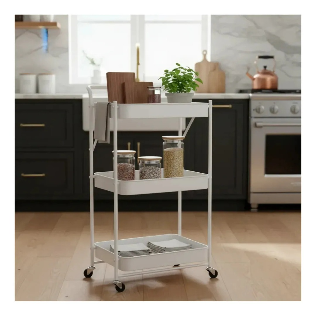 Carro Plegable Carrito Organizador Estante Con Rueda Multi-5