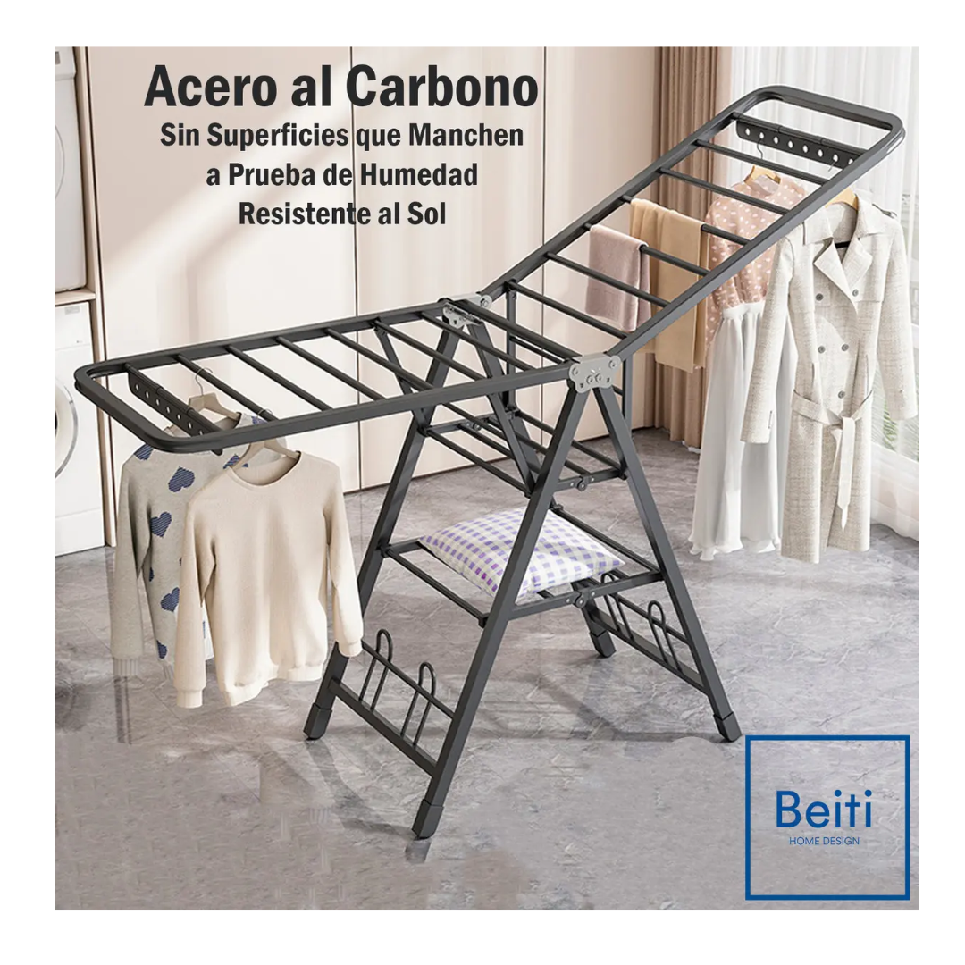 Tendedero Plegable Premium Beiti Acero Inox 170cm 50kg-3