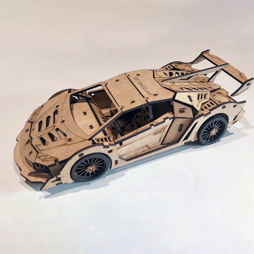Puzzle 3d Auto Lamborghini Madera Armable 114pcs Didactico-4