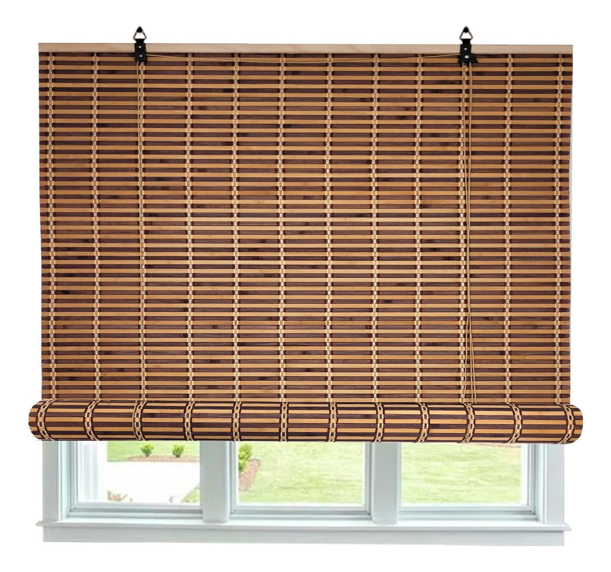 Cortina Bambú Persiana Bicolor 120x150 Roller Con Diseños-2