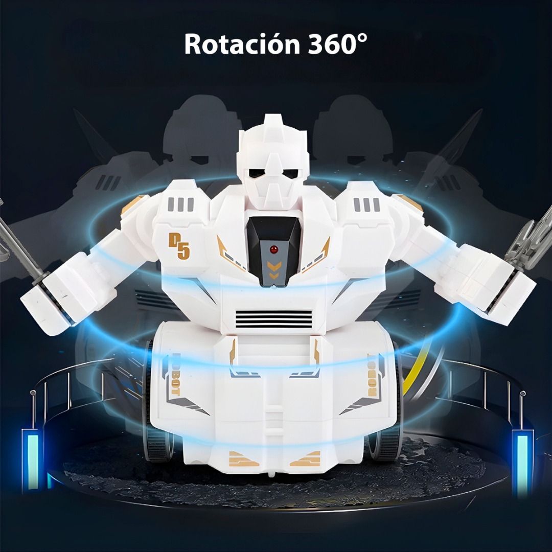 Juguete A Control Remoto Robot De Batallas Con Armas  Blanco-2