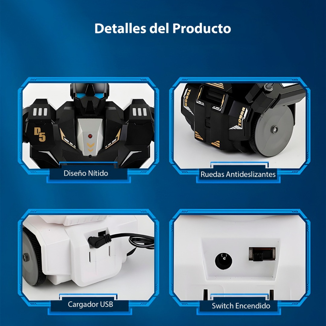 Juguete A Control Remoto Robot De Batallas Con Armas  Blanco-3