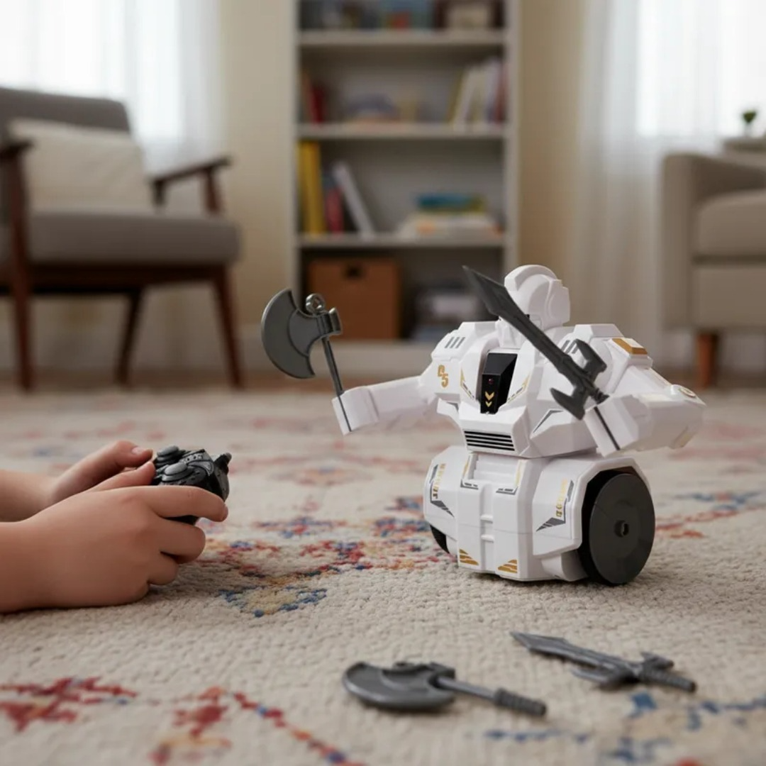 Juguete A Control Remoto Robot De Batallas Con Armas  Blanco-7