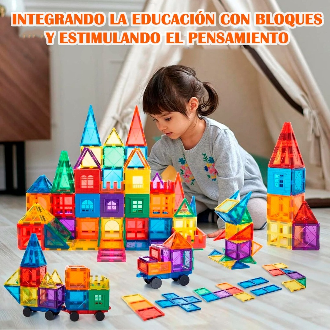 Bloques Magneticos Juego De Construccion 3d 112pzs-2