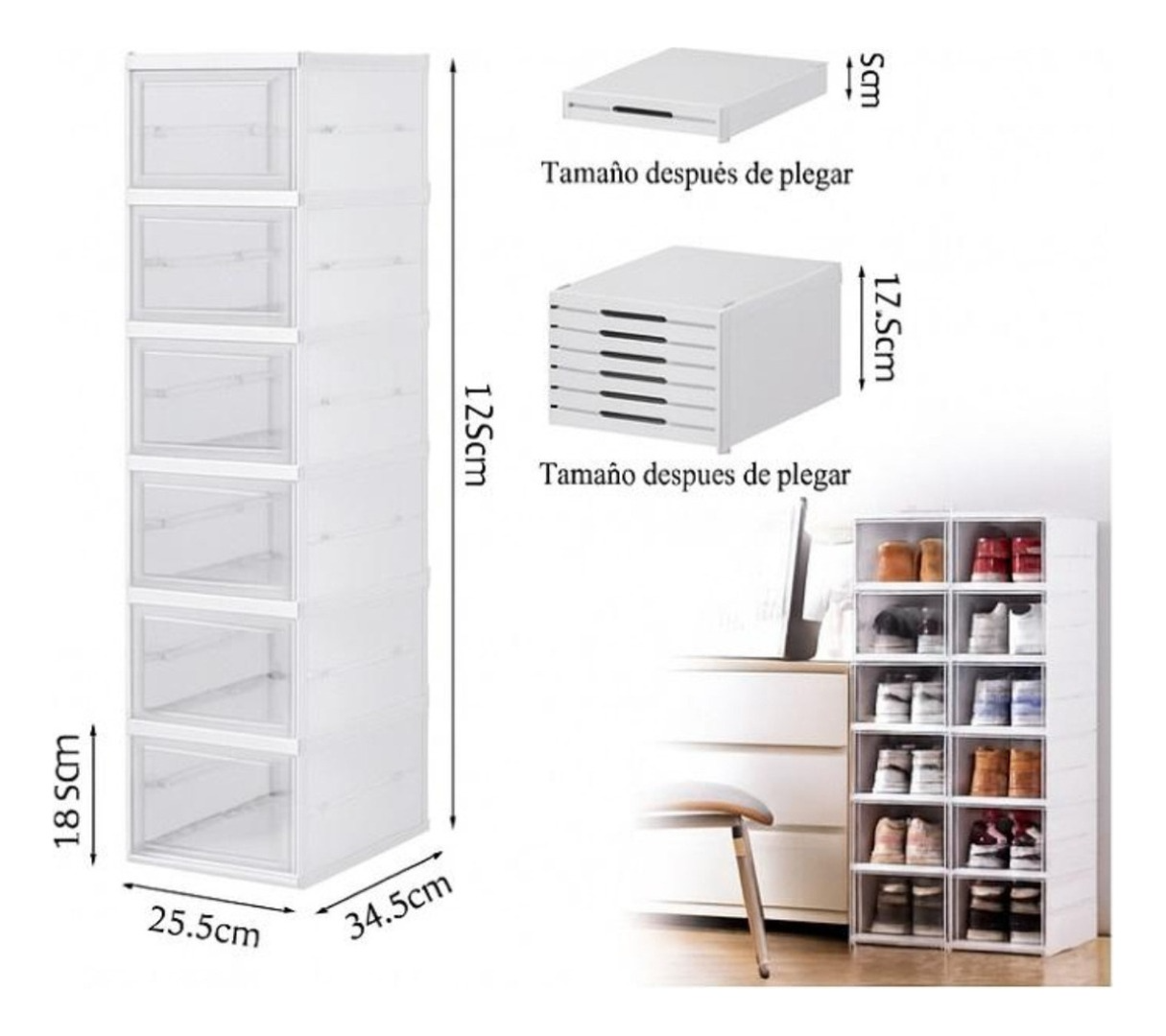 Mueble Zapatero Plegable Organizador 6 Niveles Zapato-5