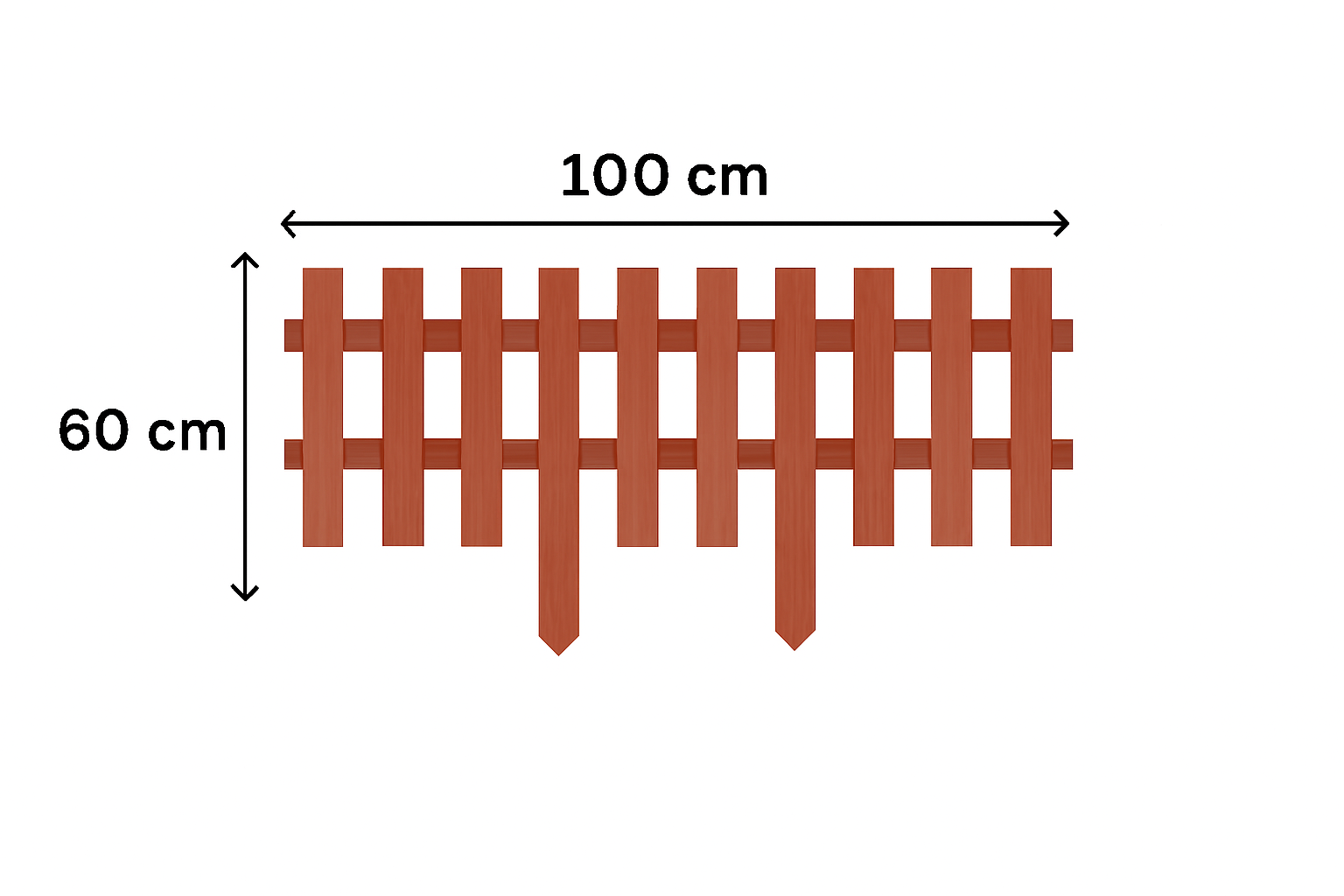 PACK 5 UN - Cerco de Madera Pintable 40 cm x 100 cm-2