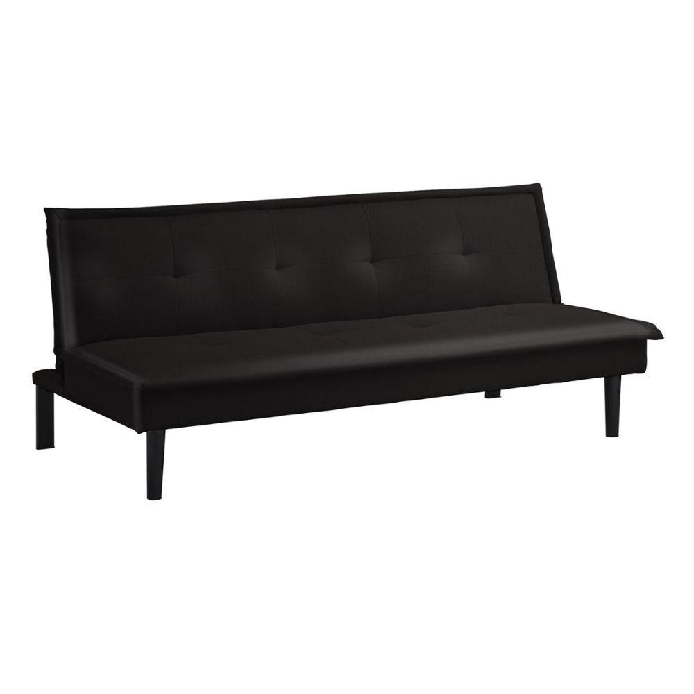 Futón Sofa Cama 2 Cuerpos Boden Ecocuero Negro-0