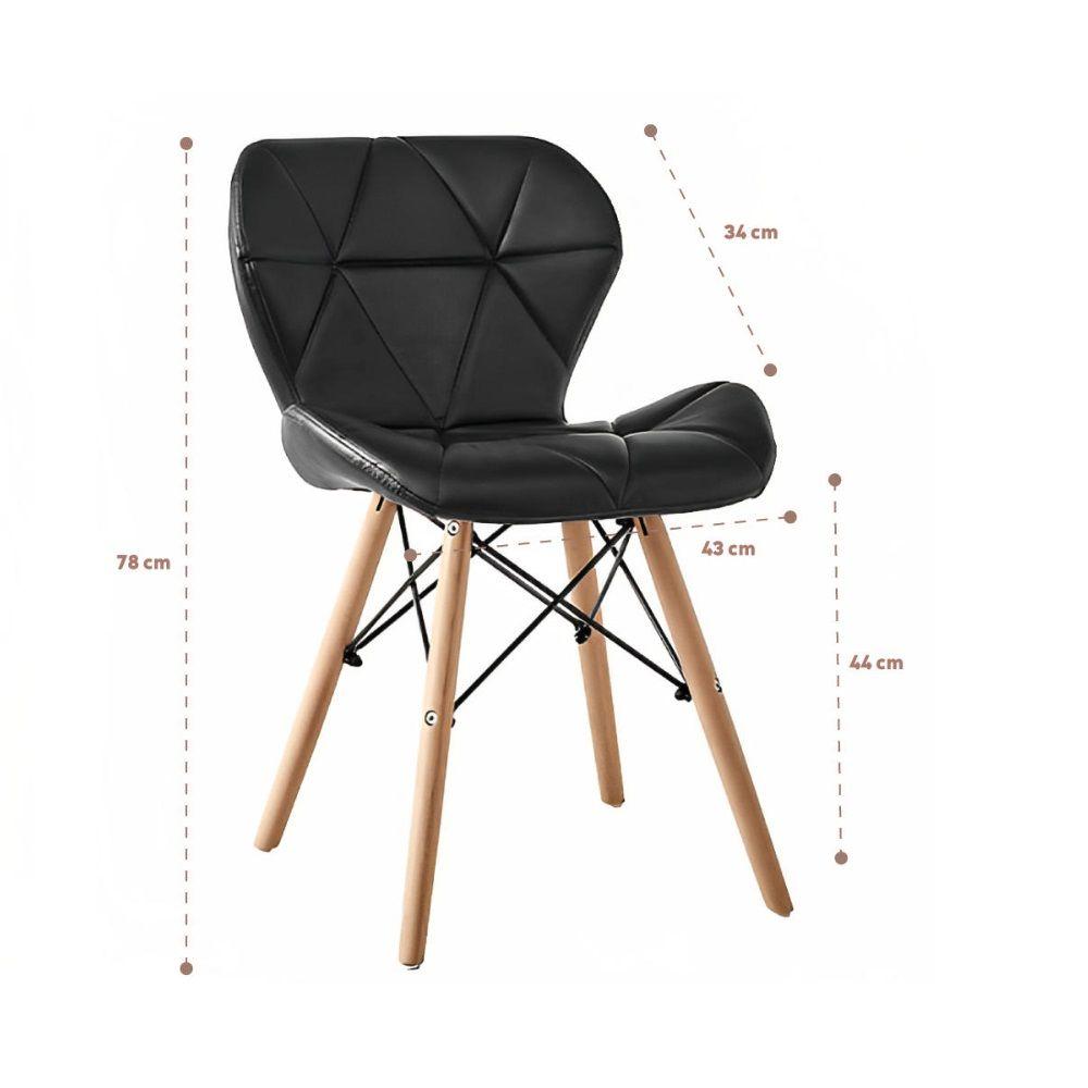 Silla Radar Acolchada Ecocuero Negra-1