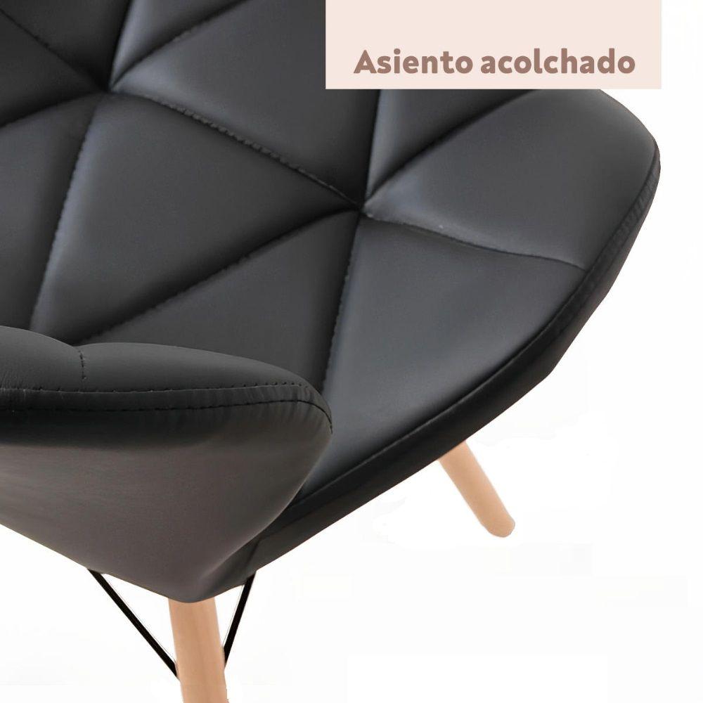 Silla Radar Acolchada Ecocuero Negra-5