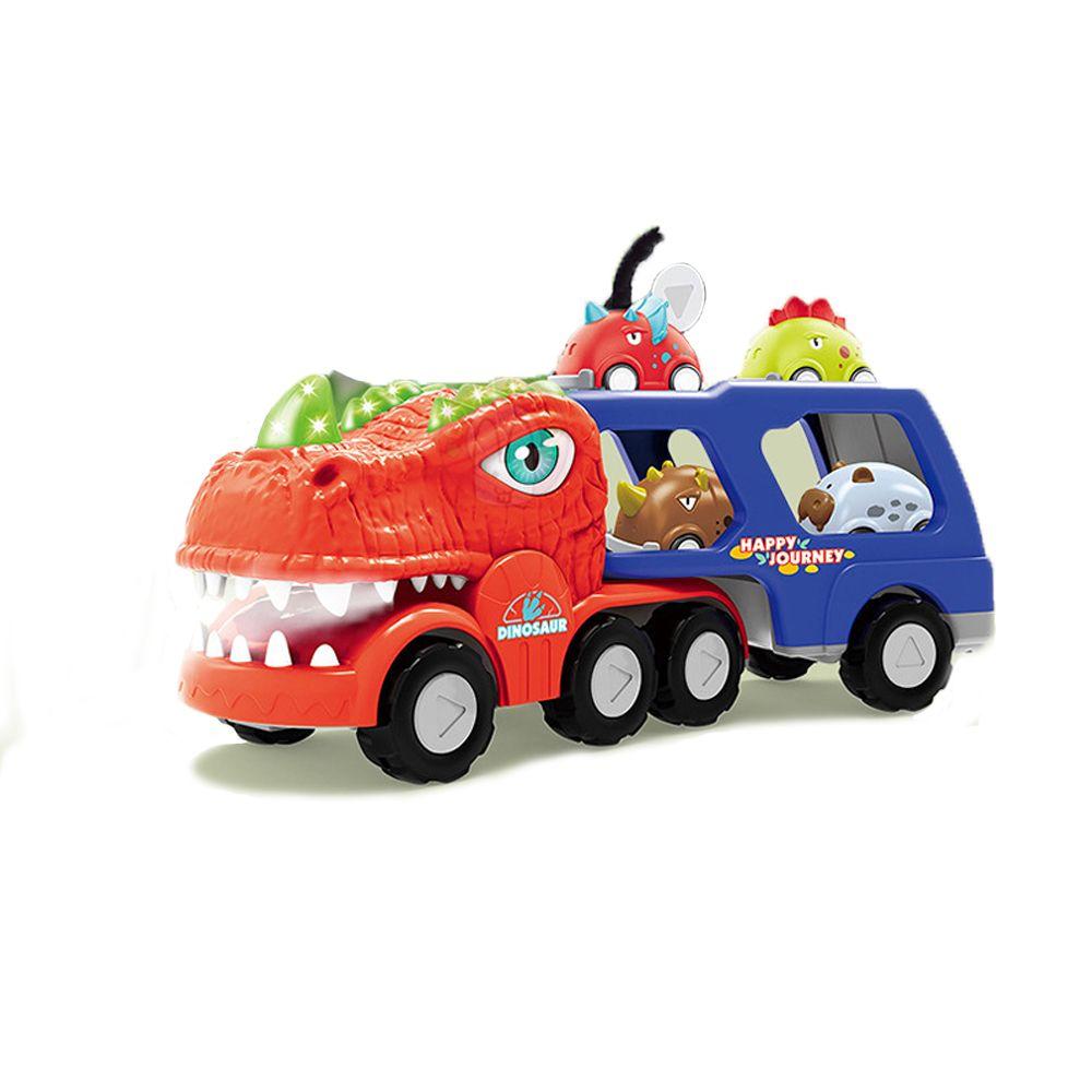 Camión Transportador Dinosaurios con Autitos Multicolor-0
