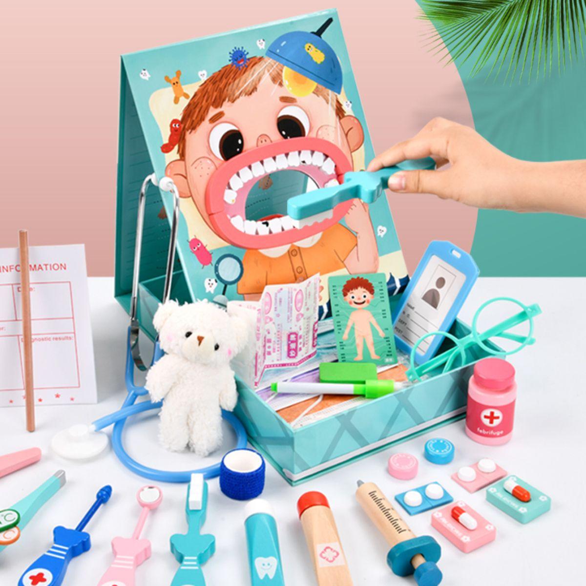 Maleta Juegos Doctor Dentista con Accesorios Juguete Madera-4